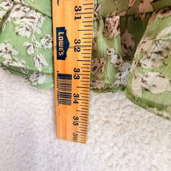 Lush Green Floral Mini Spaghetti Strap Sundress Lined Size L Casual Beach Summer - Picture 6 of 10